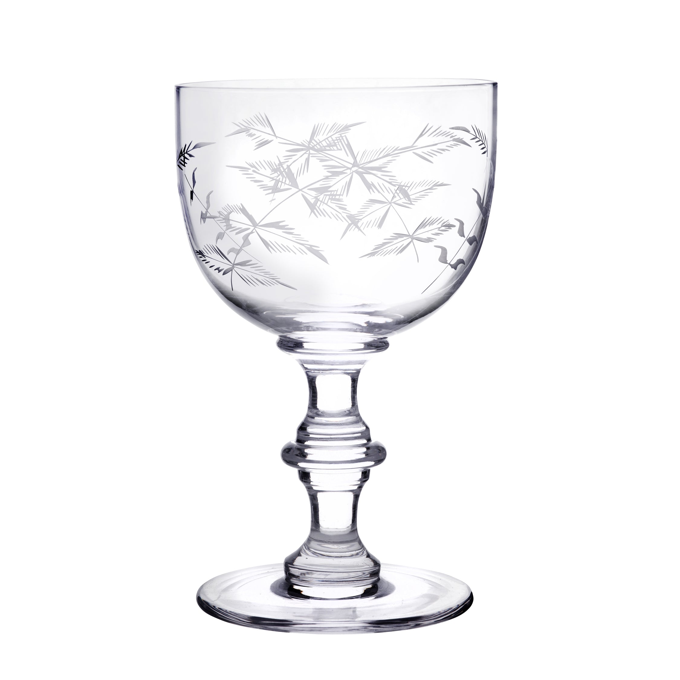 Etched Fern Crystal Wine Glasses- the Vintage List