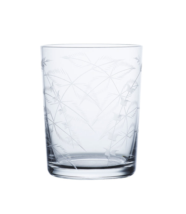 A Set of Four Crystal Large Tumblers with Fern Design