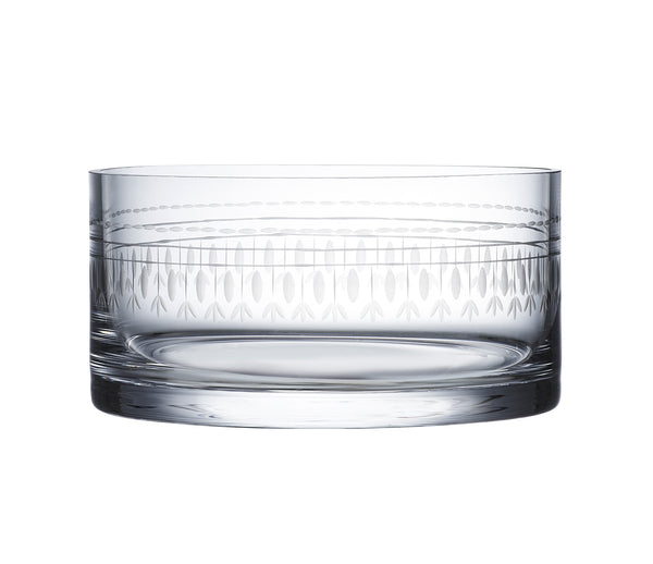 A Crystal Ice Bucket with Ovals Design