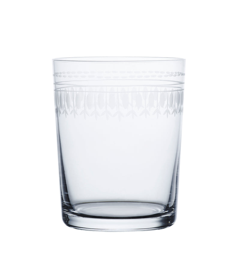 A Set of Four Crystal Large Tumblers with Ovals Design