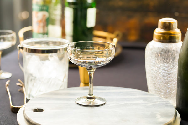 rose crystal cocktail glasses with ovals design – The Vintage List
